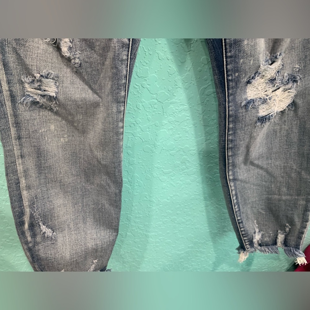 Judy Blue Distressed 14W Skinny Jeans with Button Fly Distressed grunge - Picture 4 of 12